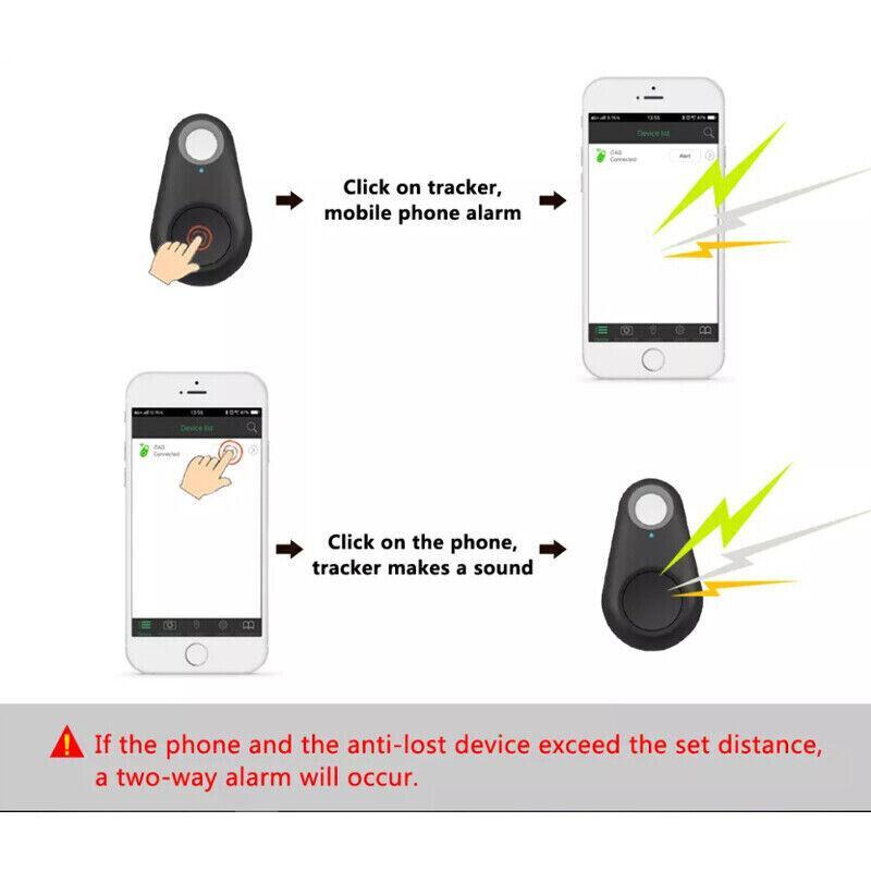 Smart Finder Locator Key Mini Bluetooth Tracker Dog Pet Tag Tracer - Black