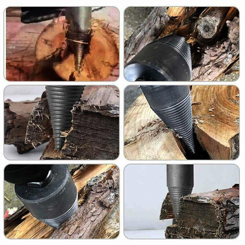 32-42Mm High Speed Twist Firewood Drill Bit Wood Splitting Splitter Cone Driver - 32MM