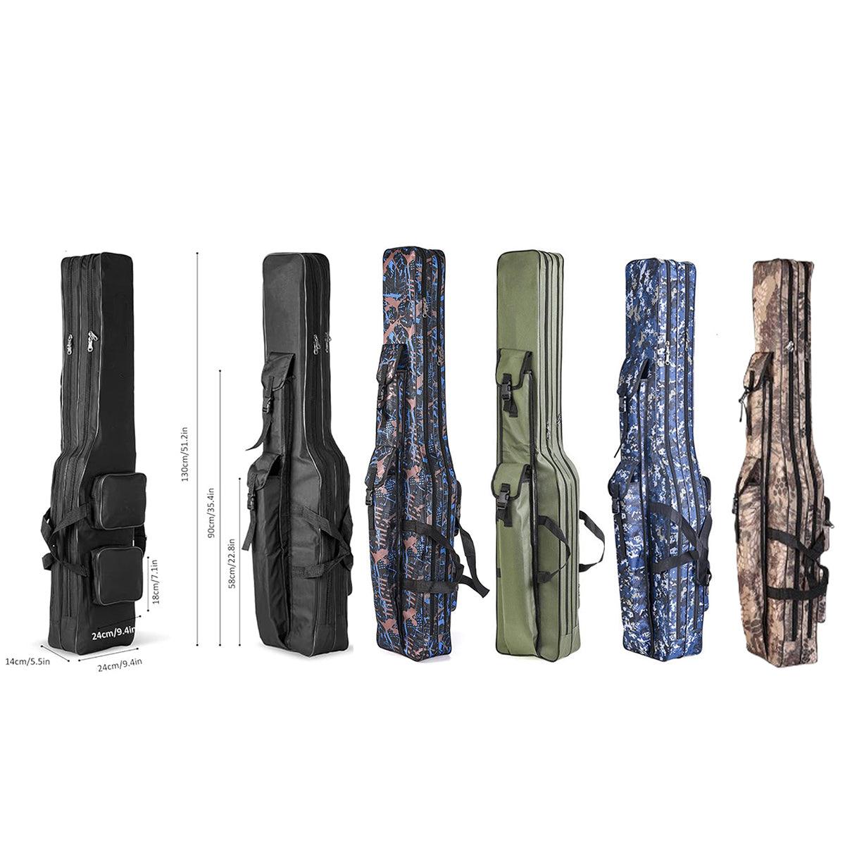 130cm Big Belly Fishing Tackle Bag Rod Storage Carry Case Outdoor Fishing Bag - Black