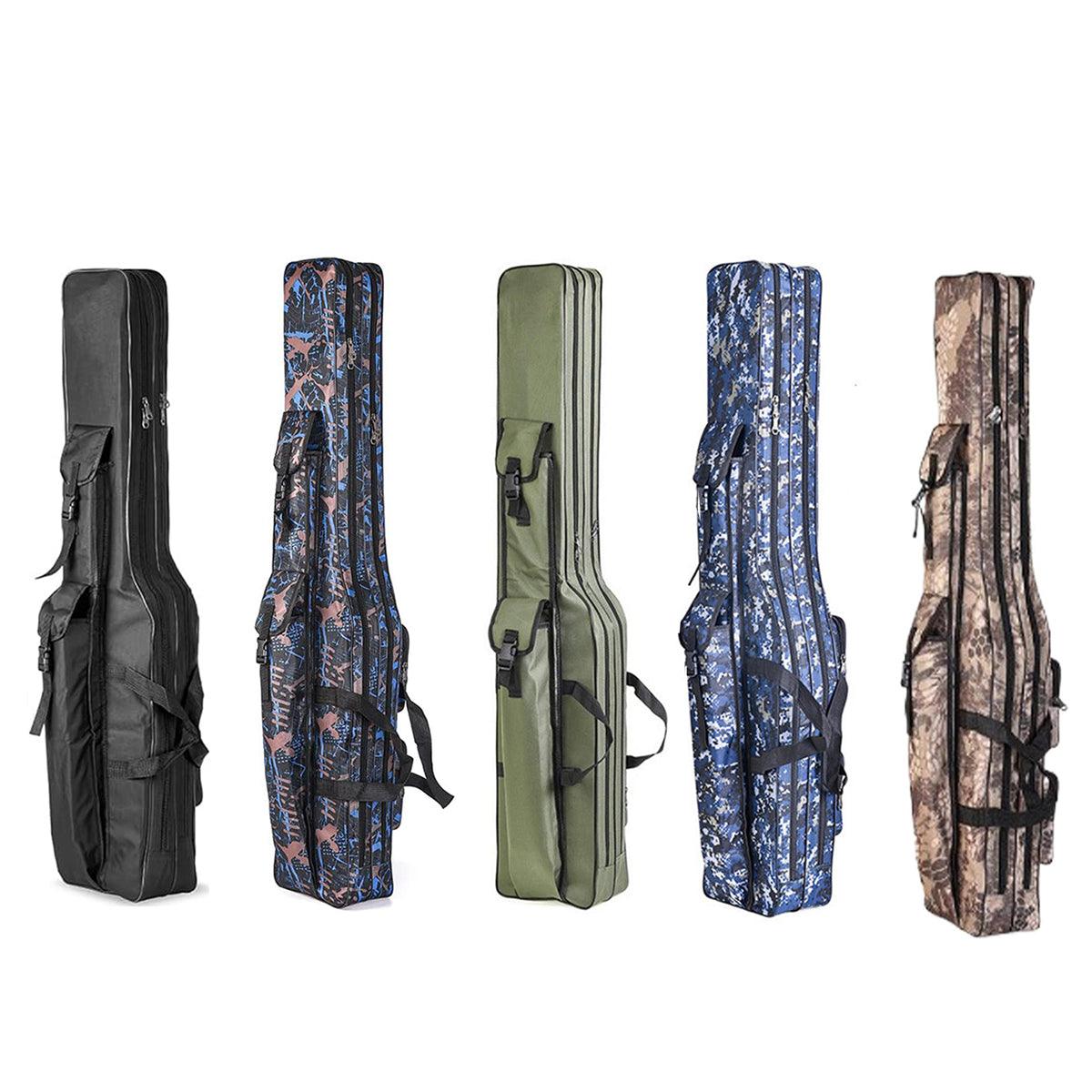 130cm Big Belly Fishing Tackle Bag Rod Storage Carry Case Outdoor Fishing Bag - Deep blue camouflage