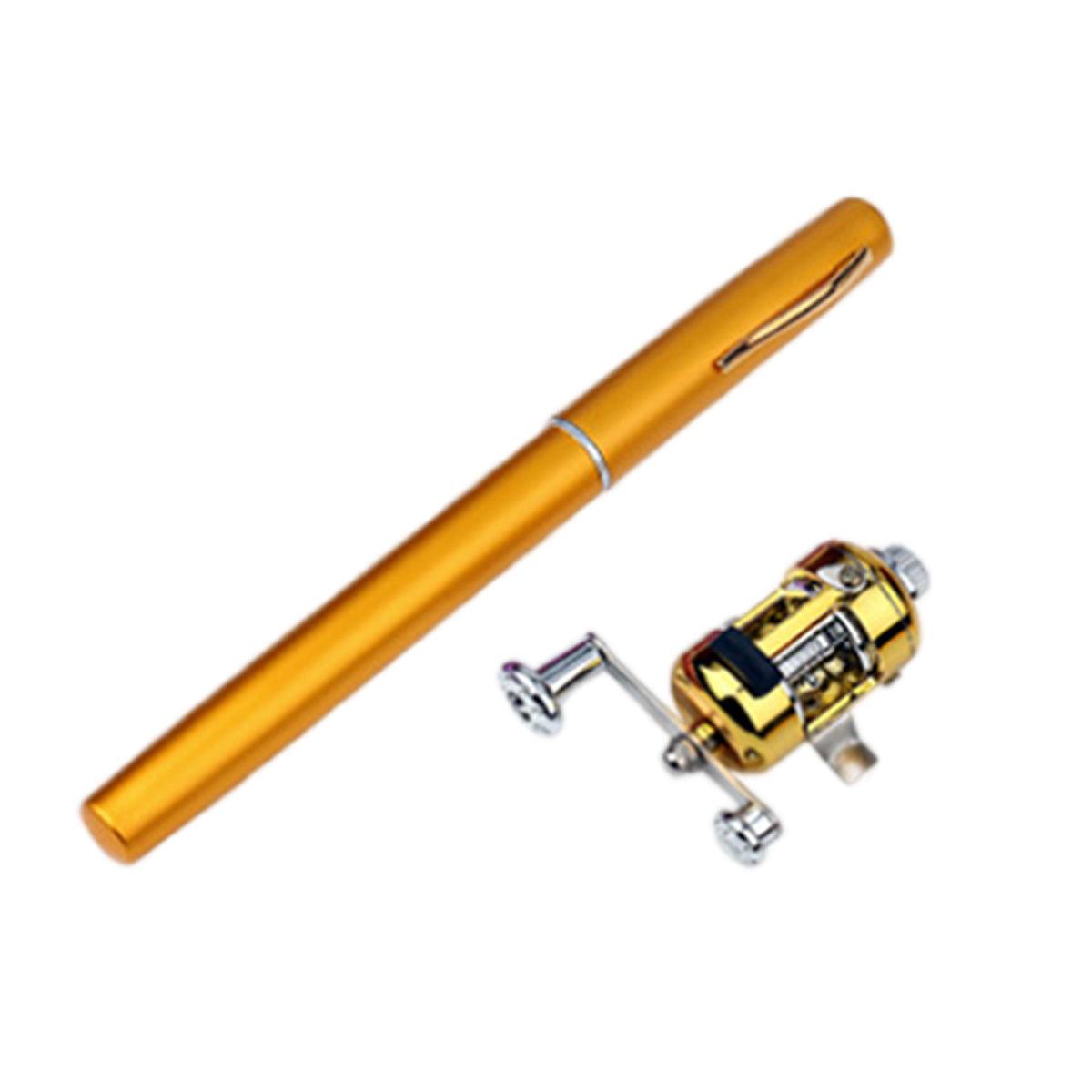 Mini Pen Fishing Rod Pocket Size Portable Telescopic Travel Fishing Pole Tool - Black