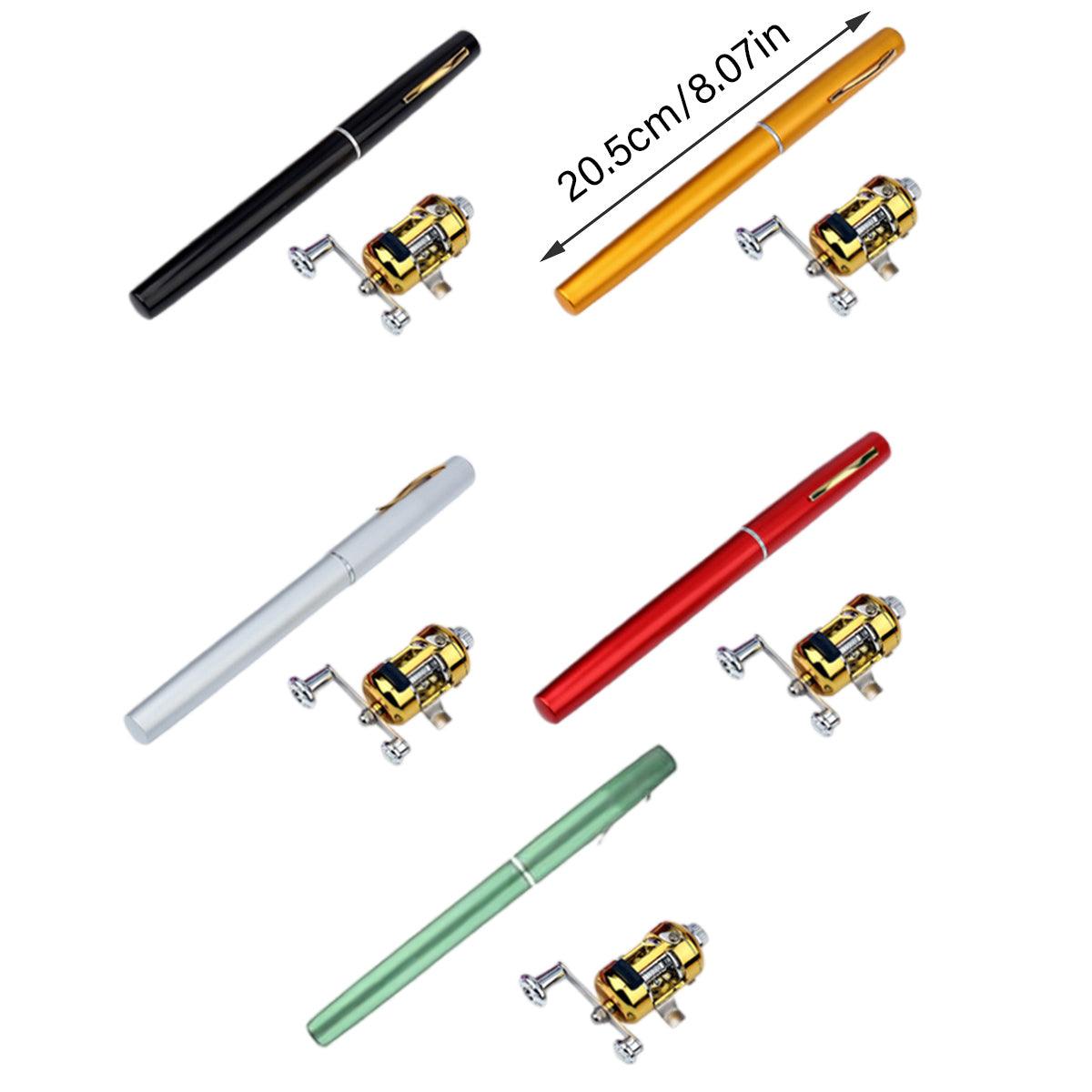 Mini Pen Fishing Rod Pocket Size Portable Telescopic Travel Fishing Pole Tool - Silver