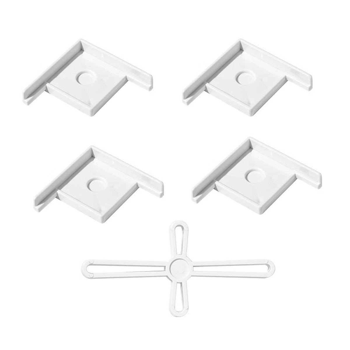 5pcs Plastic Fish Tank Base Bracket Corner Guard Stand Holder for Aquarium Tanks - Black-S