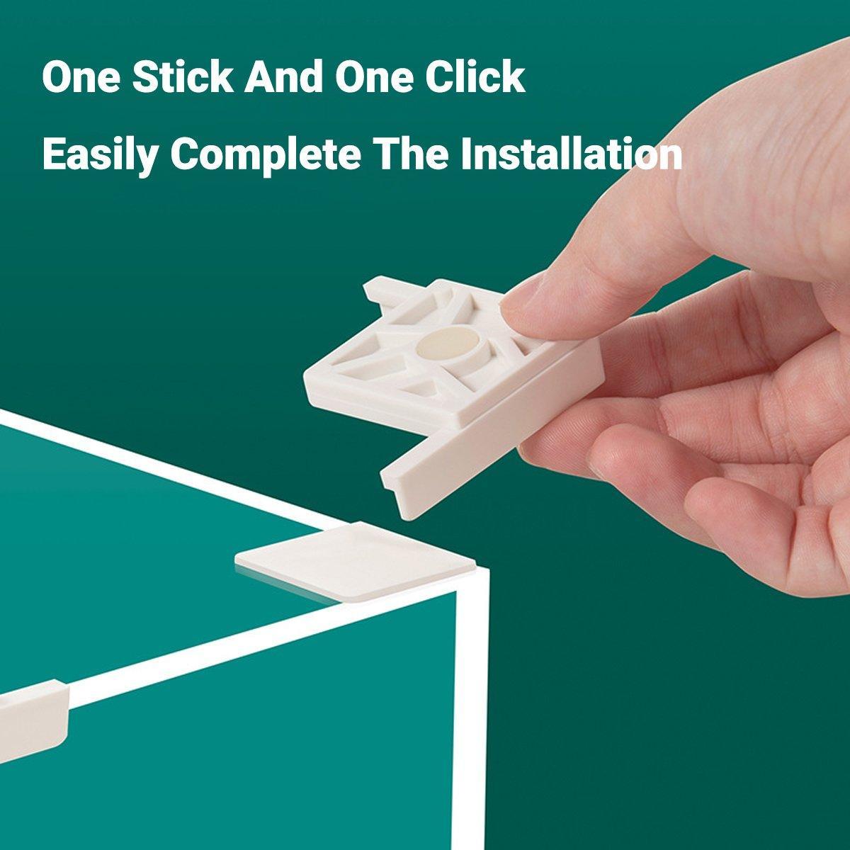 5pcs Plastic Fish Tank Base Bracket Corner Guard Stand Holder for Aquarium Tanks - White-L