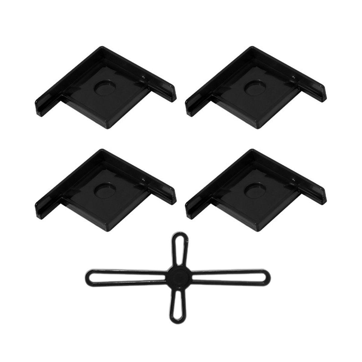 5pcs Plastic Fish Tank Base Bracket Corner Guard Stand Holder for Aquarium Tanks - White-L