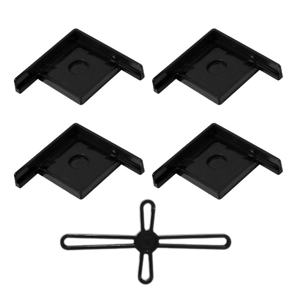 5pcs Plastic Fish Tank Base Bracket Corner Guard Stand Holder for Aquarium Tanks - White-L