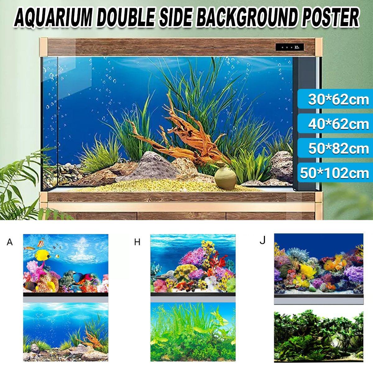 Aquarium Background Fish Tank Wallpaper Double Sided Decoration Sticker Paper - H-50cmx102cm
