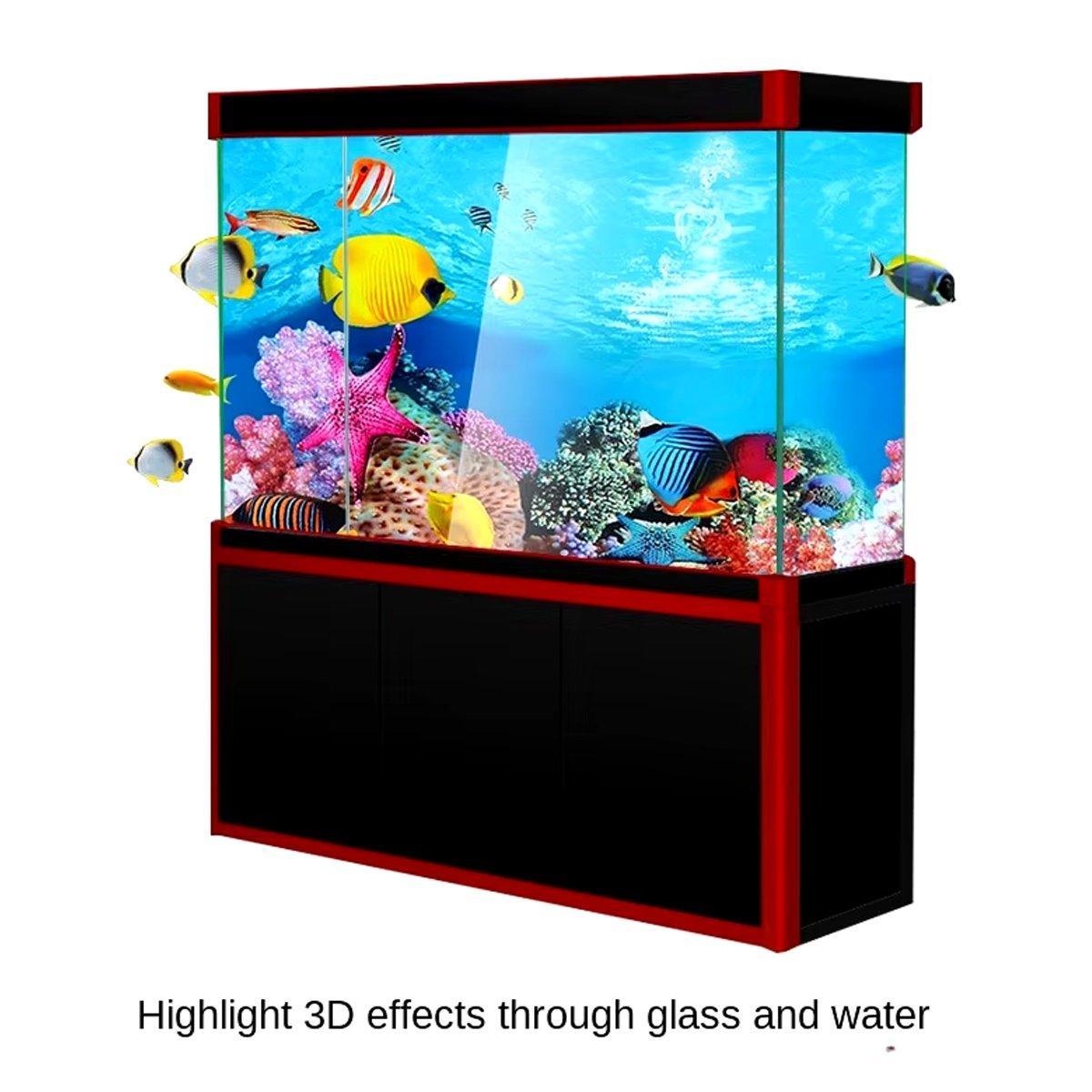 Aquarium Background Fish Tank Wallpaper Double Sided Decoration Sticker Paper - J-50cmx102cm