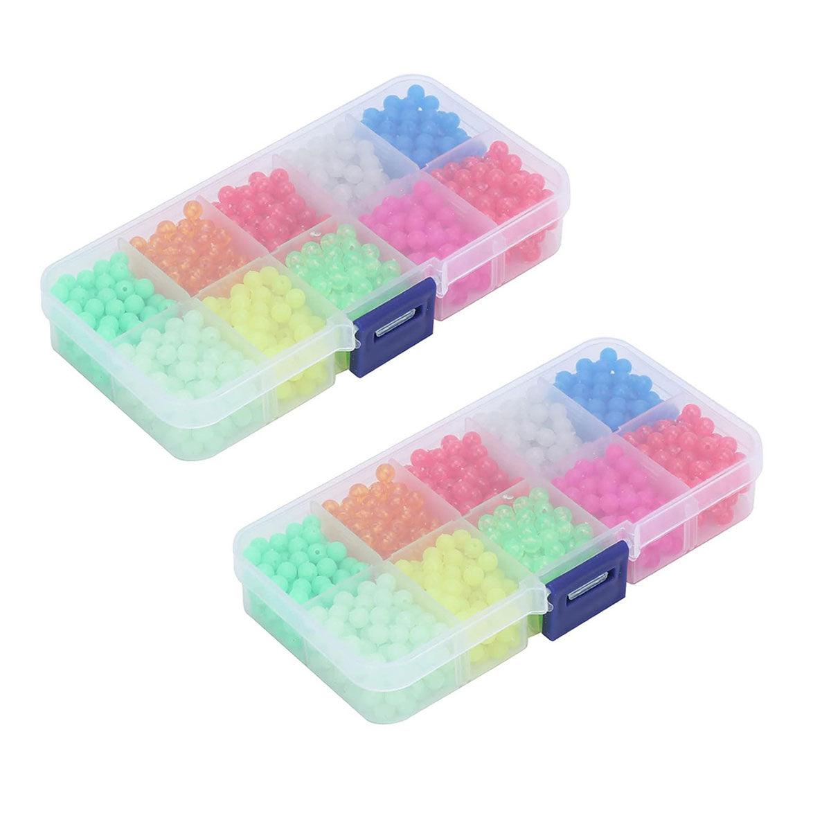 High Quality 2 Boxes of Round Colourful Fishing Beads Tackle Accessories Kit
