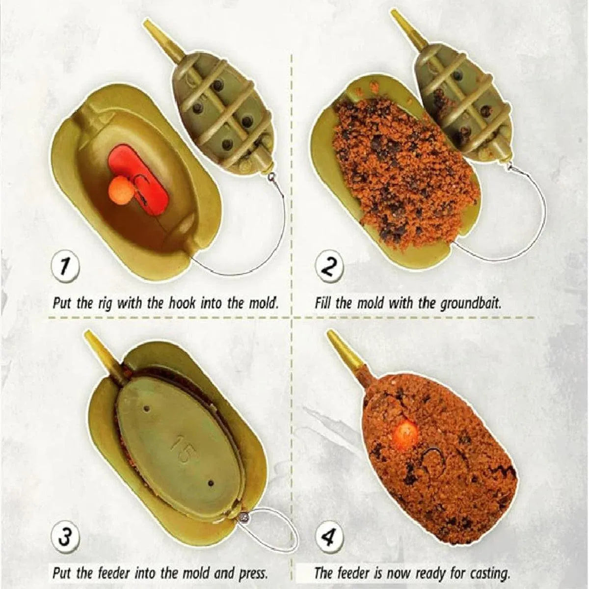 Feeder Nest Breaker Bait Tool Fishing Tackle Accessories for Carp and Baiting - 30g/40g/50g/60g
