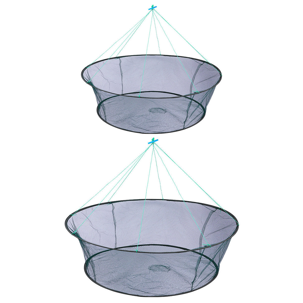 Open Folding Fishing Net Round Fishnet Portable Fish Pocket for Outdoor Angling - 80cm