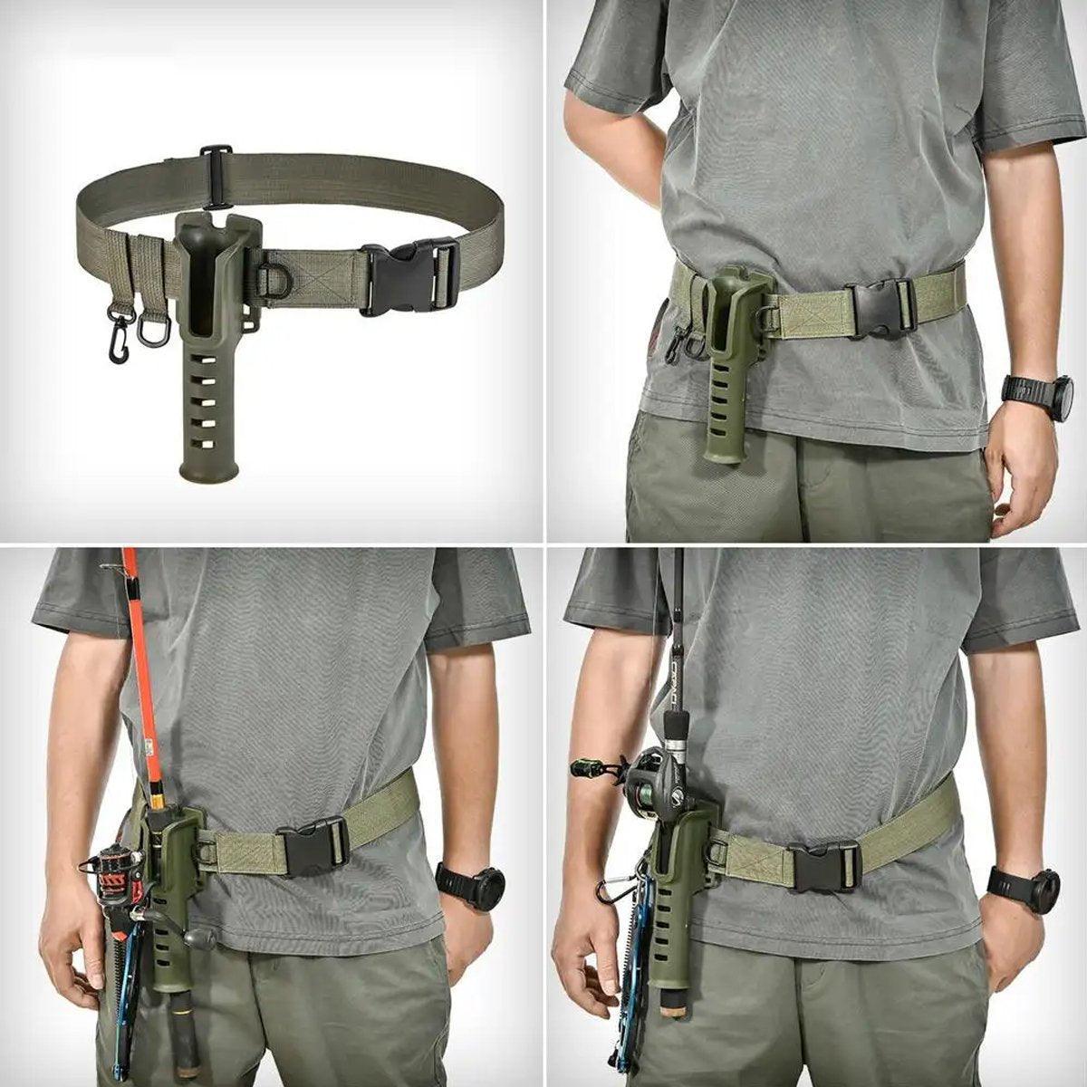 Adjustable Fishing Rod Holder Belt Portable Waist Strap Fishing Gear Rod Storage