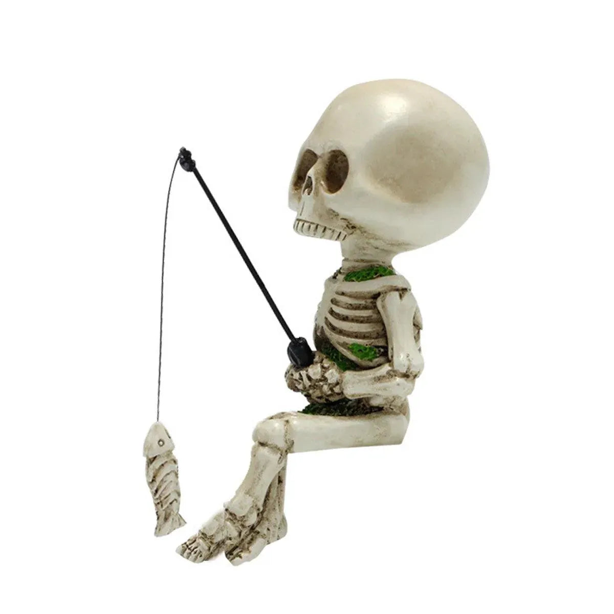 1-Piece Fishing Skeleton Garden Ornament