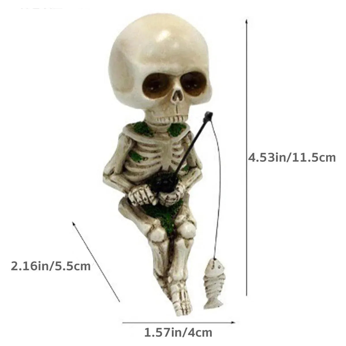 1-Piece Fishing Skeleton Garden Ornament