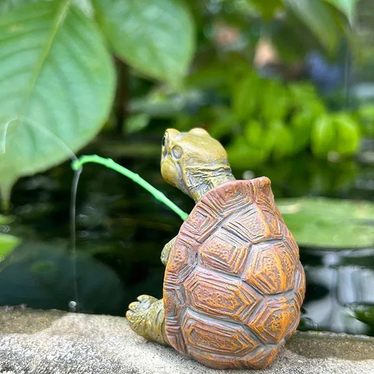 1-Piece Fishing Turtle Garden Ornament