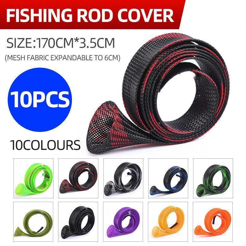 10Pcs 170cm Protective Fishing Rod Cover Sleeve Socks