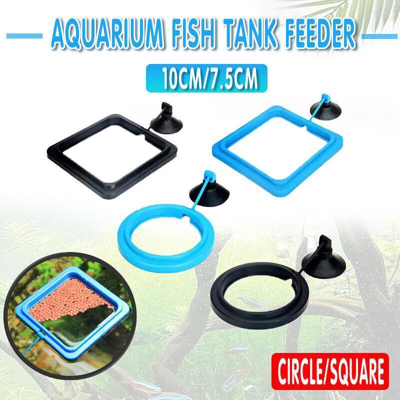 Fish Feeding Ring Aquarium Fish Tank Feeder Floating Fish Food Feeder Fish Food Black - Black Circle