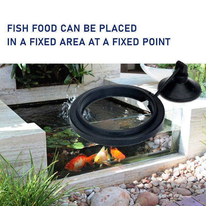 Fish Feeding Ring Aquarium Fish Tank Feeder Floating Fish Food Feeder Fish Food Black - Black Circle