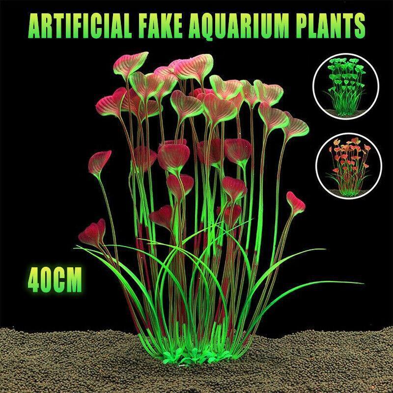 Aquarium 40Cm Artificial Simulation Water Plants Fish Tank Plant Grass Decor Au - Green