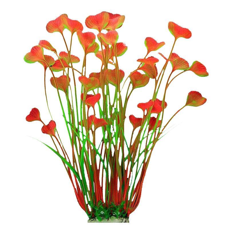 Aquarium 40Cm Artificial Simulation Water Plants Fish Tank Plant Grass Decor Au - Red