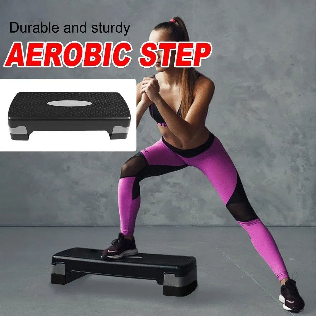 1-Piece Black Aerobic Step Platform