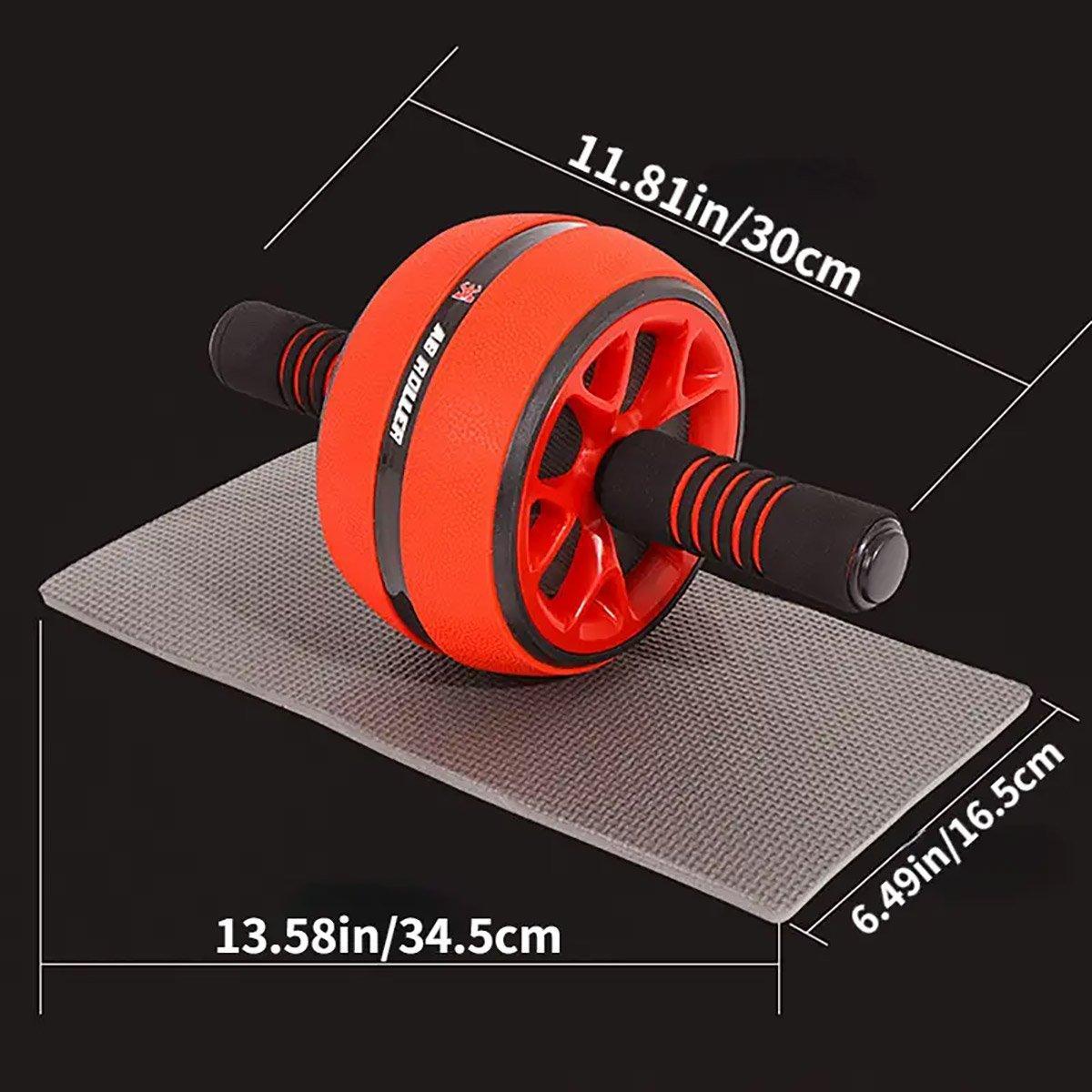 Abdominal Muscle Wheel Exercise Roller Fitness Equipment for Home Gym Men Women - Red