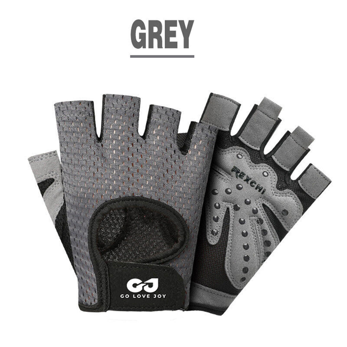 L Size Women Fitness Gym Training Gloves Half Finger Gel Weight Lifting Workout Gloves - Grey