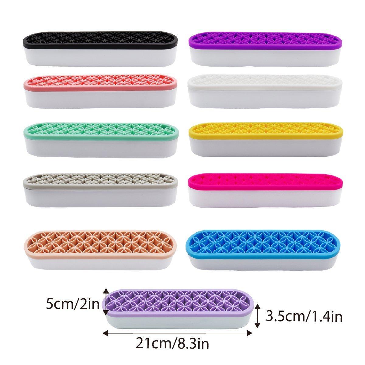 Silicone Makeup Organizer Cosmetic Storage Box Lipstick Brush Holder Desktop Box - Flesh Pink