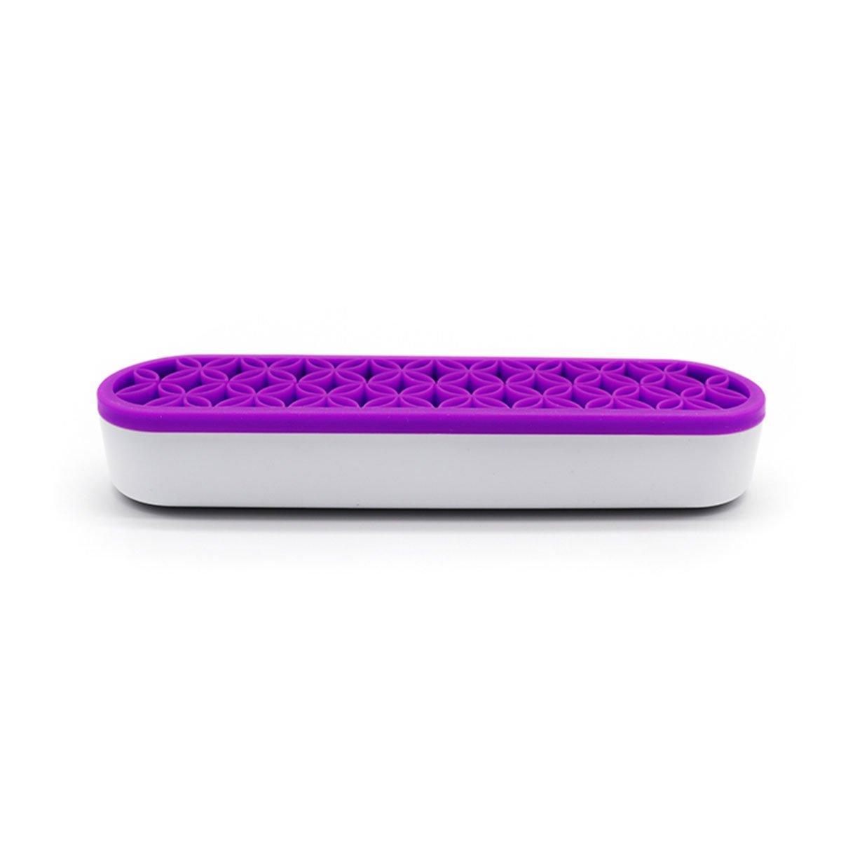 Silicone Makeup Organizer Cosmetic Storage Box Lipstick Brush Holder Desktop Box - Pink