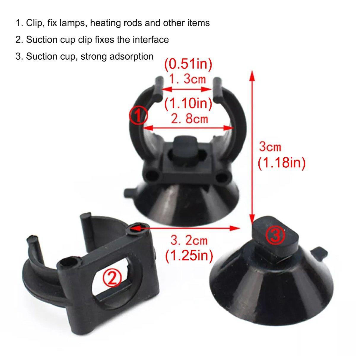 20PCS Black Suction Mount Clips for Aquarium Equipment