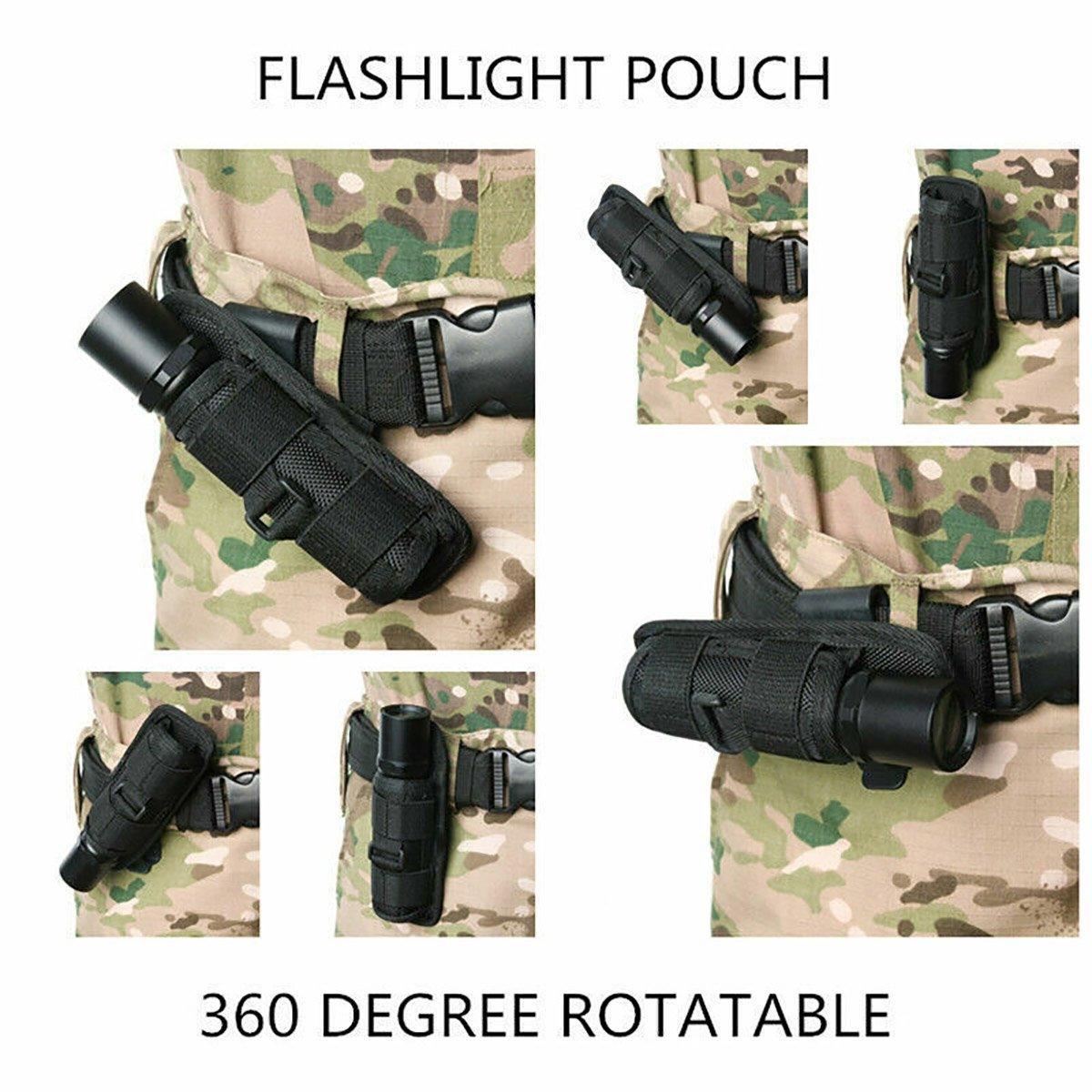 Portable Outdoor Military Flashlight Bag Pouch Tactical Case Holster Belt Holder - Camouflage