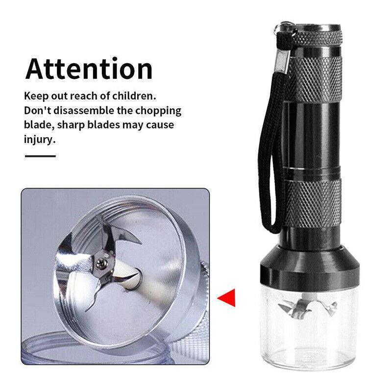 Electric Portable Pocket Metal Herb Weed Tobacco Grinder Spice Crusher Gift Au - Silver