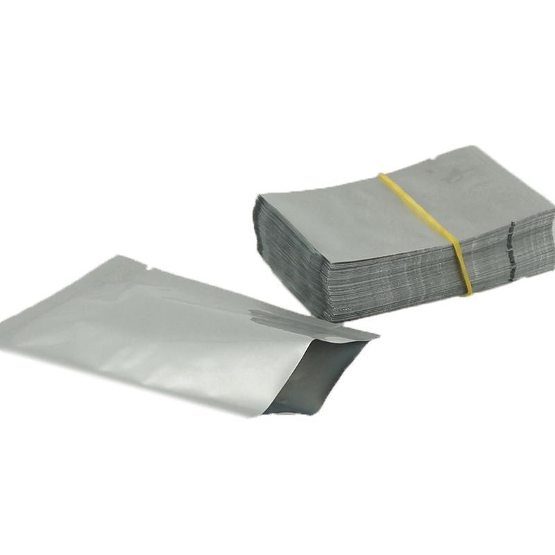 Silver Open Top Aluminum Foil Packaging Bags Heat Seal Vacuum Food Pouches - 20X30CM