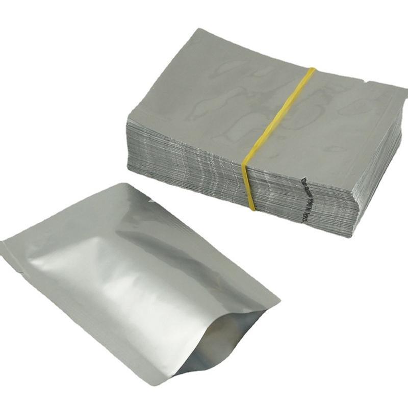 Silver Open Top Aluminum Foil Packaging Bags Heat Seal Vacuum Food Pouches - 22X30CM