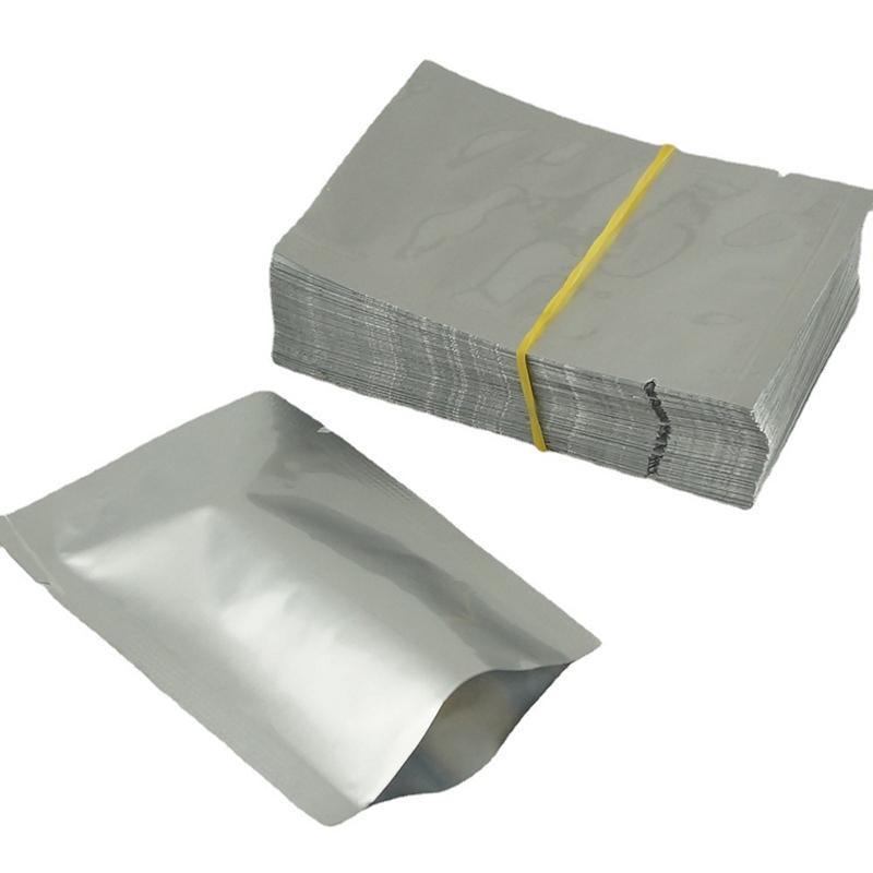 Silver Open Top Aluminum Foil Packaging Bags Heat Seal Vacuum Food Pouches - 22X30CM