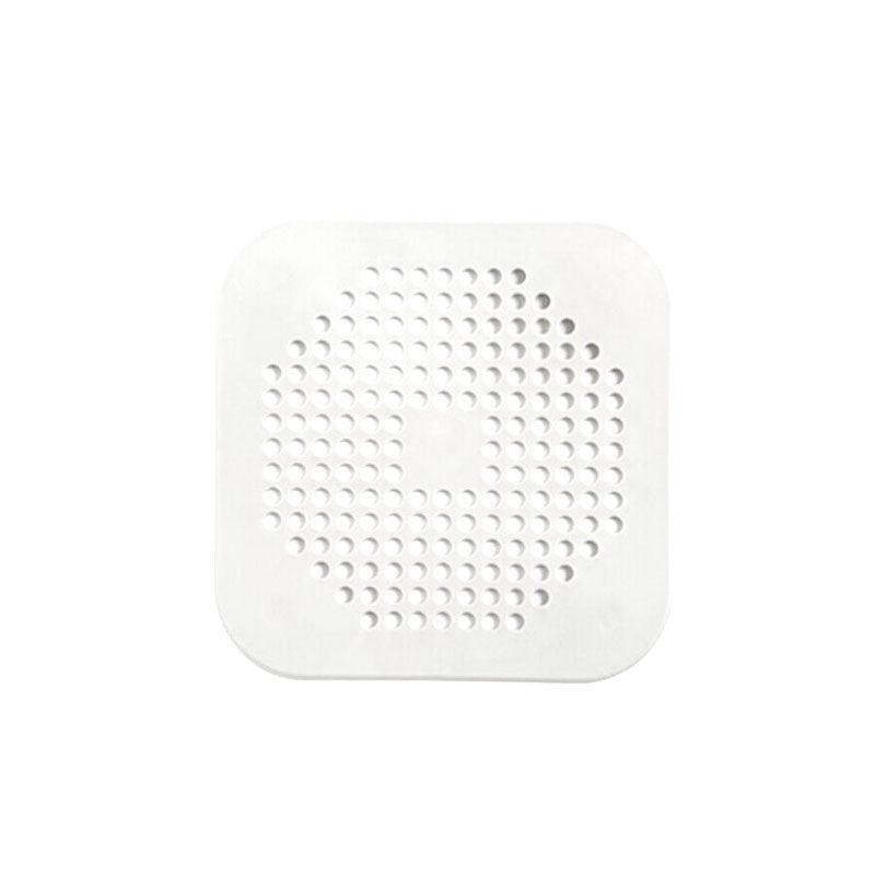 2X Square Drain Cover For Shower Drain Hair Catcher Flat Silicone Plug For Bath - Grey
