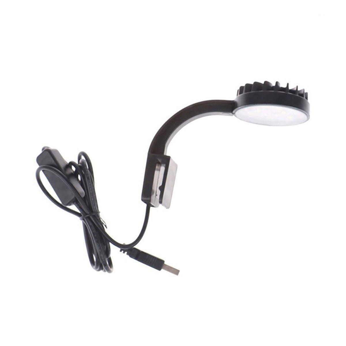 Small LED Fishbowl Aquarium Light Clip On Aquarium Plant Lighting Fish Tank Lamp - Black