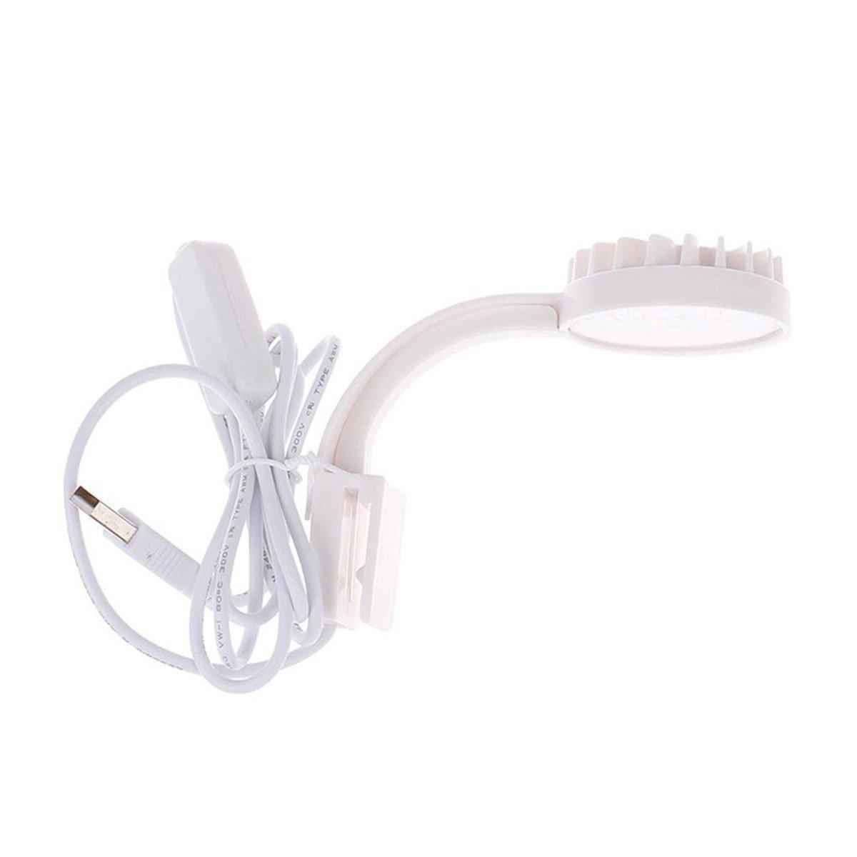 Small LED Fishbowl Aquarium Light Clip On Aquarium Plant Lighting Fish Tank Lamp - Black