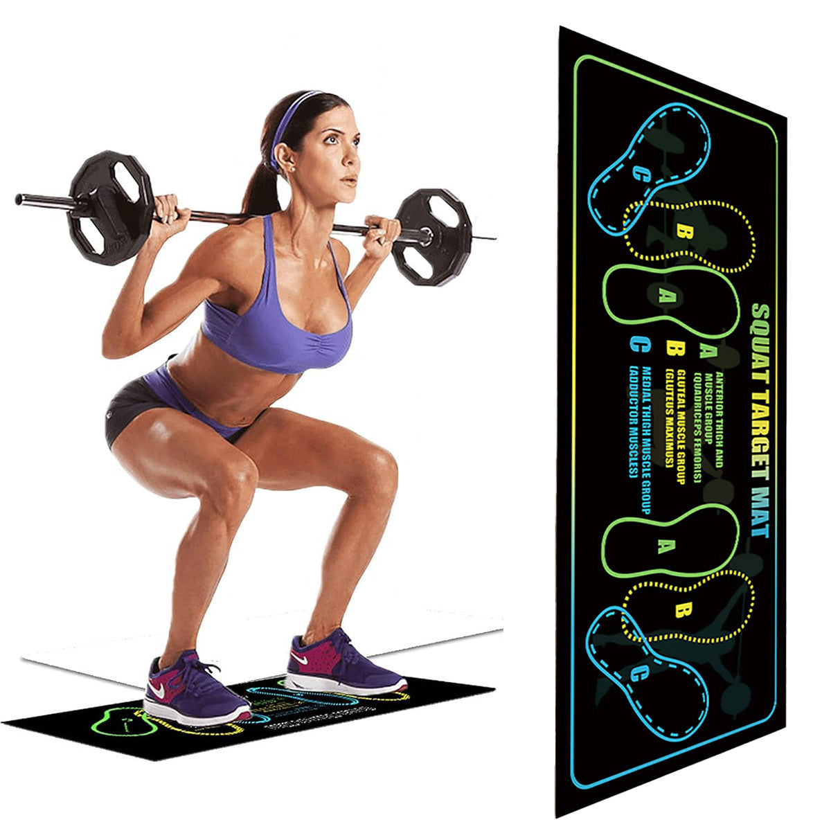 Squat Mat Fitness Mat Non Slip Mat Thick Floor Mat Home Gym Exercise Workout