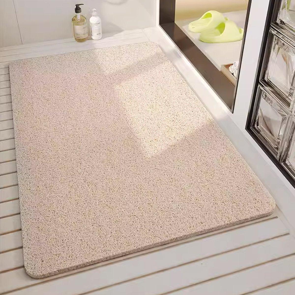 Waterproof Non-Slip Bathroom Shower Mat Anti-Slip Rug Toilet Floor Mat Washable - Cream-43*120cm