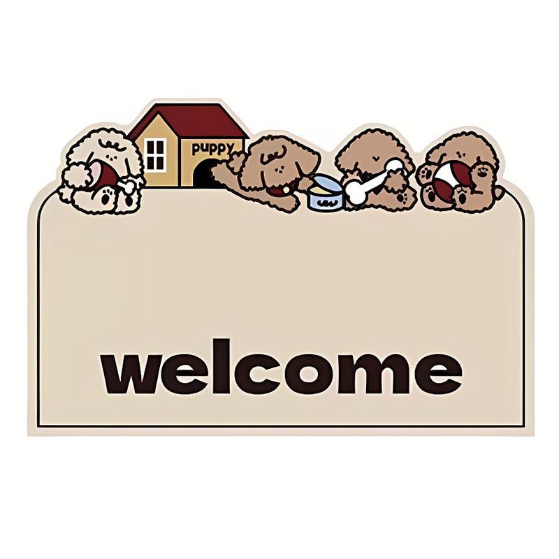 Cartoon Non Slip Household Silk Circle Floor Mat Durable Entryway Rug Can Be Cut - Panda