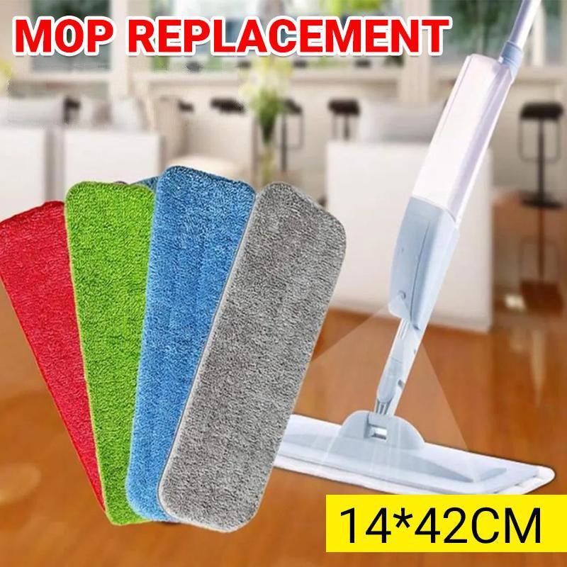 Replacement Microfiber Flat Mop Head Refill Floor Cleaning Pads Absorbent Cloths - Blue