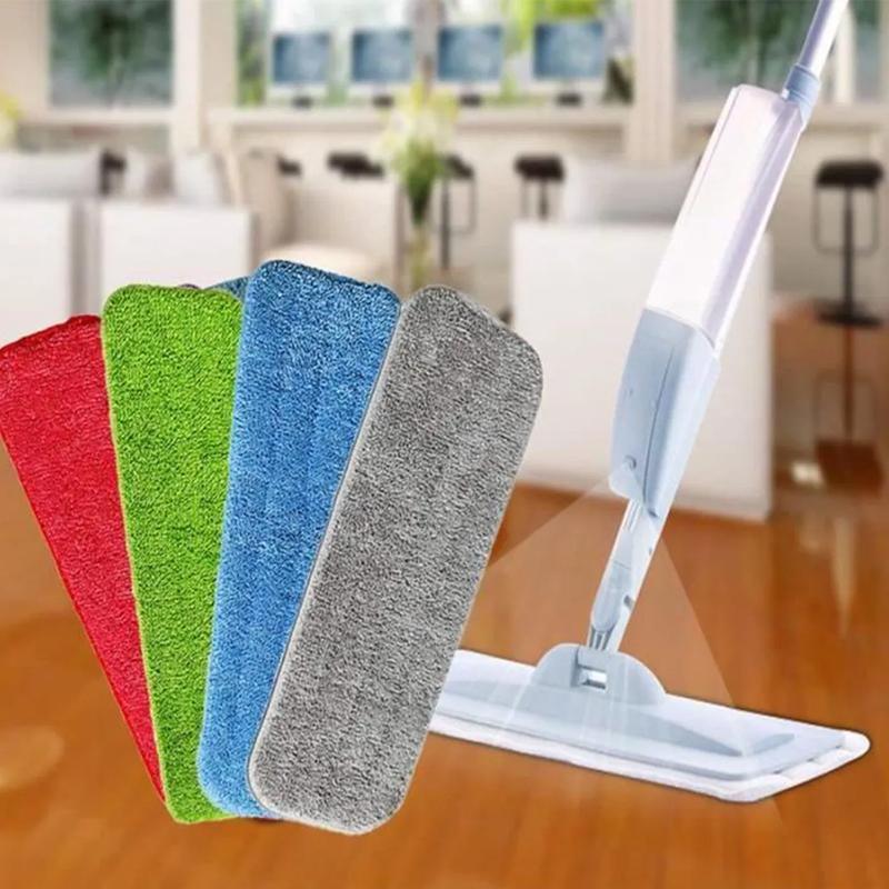 Replacement Microfiber Flat Mop Head Refill Floor Cleaning Pads Absorbent Cloths - Green