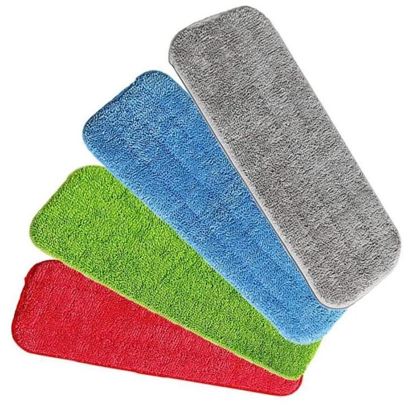 Replacement Microfiber Flat Mop Head Refill Floor Cleaning Pads Absorbent Cloths - Red