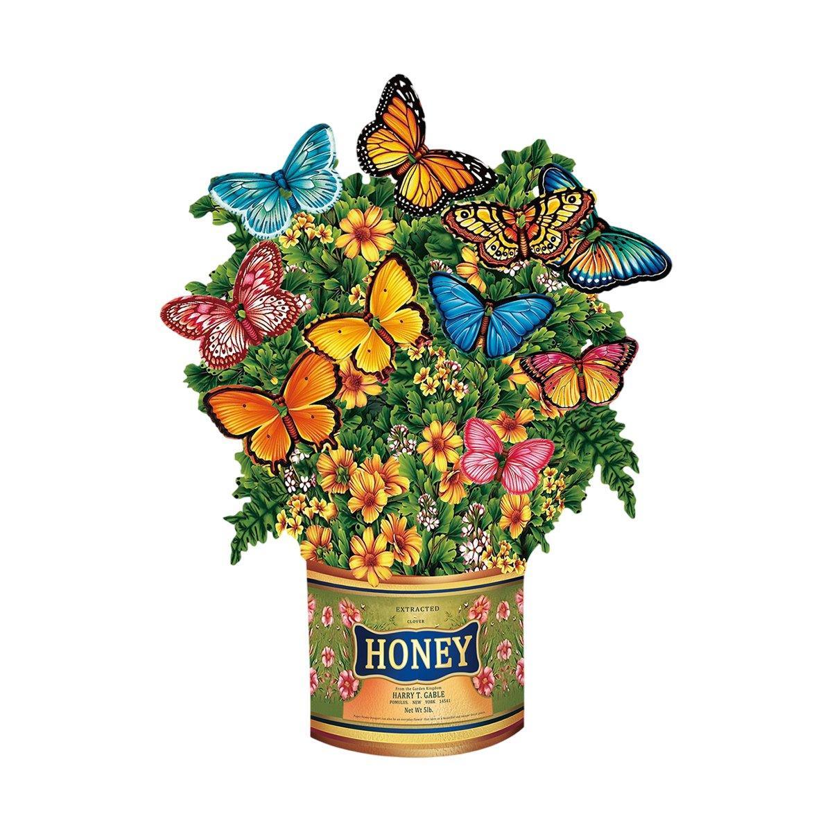 New Style 3D Pop Up Cards Paper Flower Bouquet Greeting Card for All Occasions - Flower Butterfly