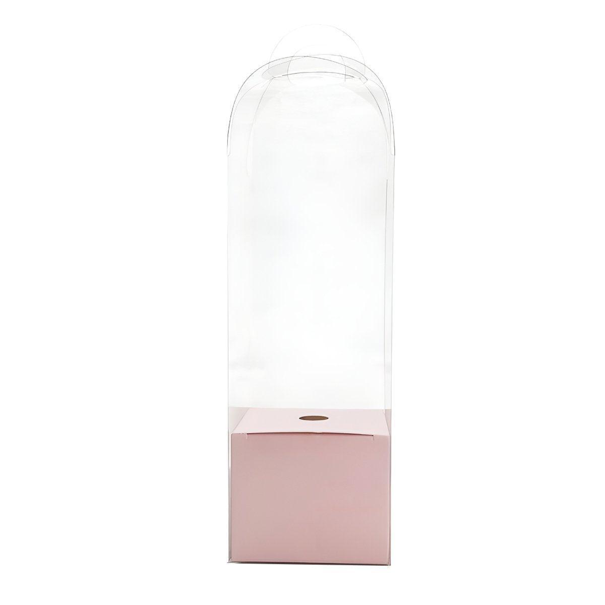 10pcs Bouquet Packaging Transparent PVC Flower Box Portable Floral Gift Boxes - White