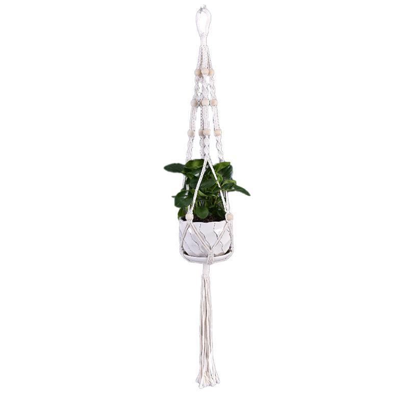 Macrame Plant Flower Pot Holder Hanger Hanging Planter Basket Hemp Rope Braided - #01