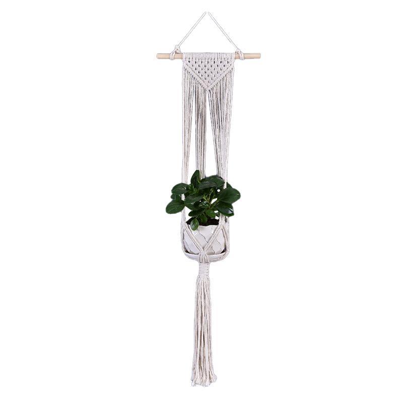 Macrame Plant Flower Pot Holder Hanger Hanging Planter Basket Hemp Rope Braided - #01