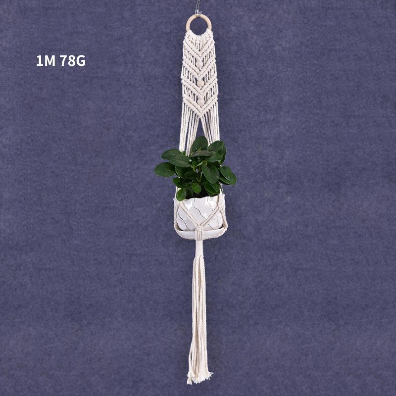 Macrame Plant Flower Pot Holder Hanger Hanging Planter Basket Hemp Rope Braided - #05