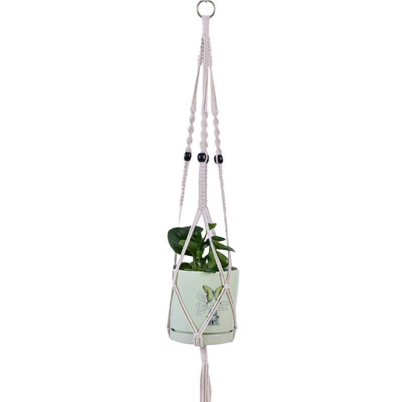 Macrame Plant Flower Pot Holder Hanger Hanging Planter Basket Hemp Rope Braided - #05